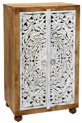Indian Hand Carved Solid Wooden Cabinet D55